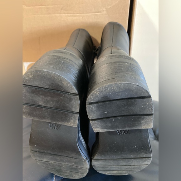 Zara black leather boots 7.5 - Picture 6 of 8